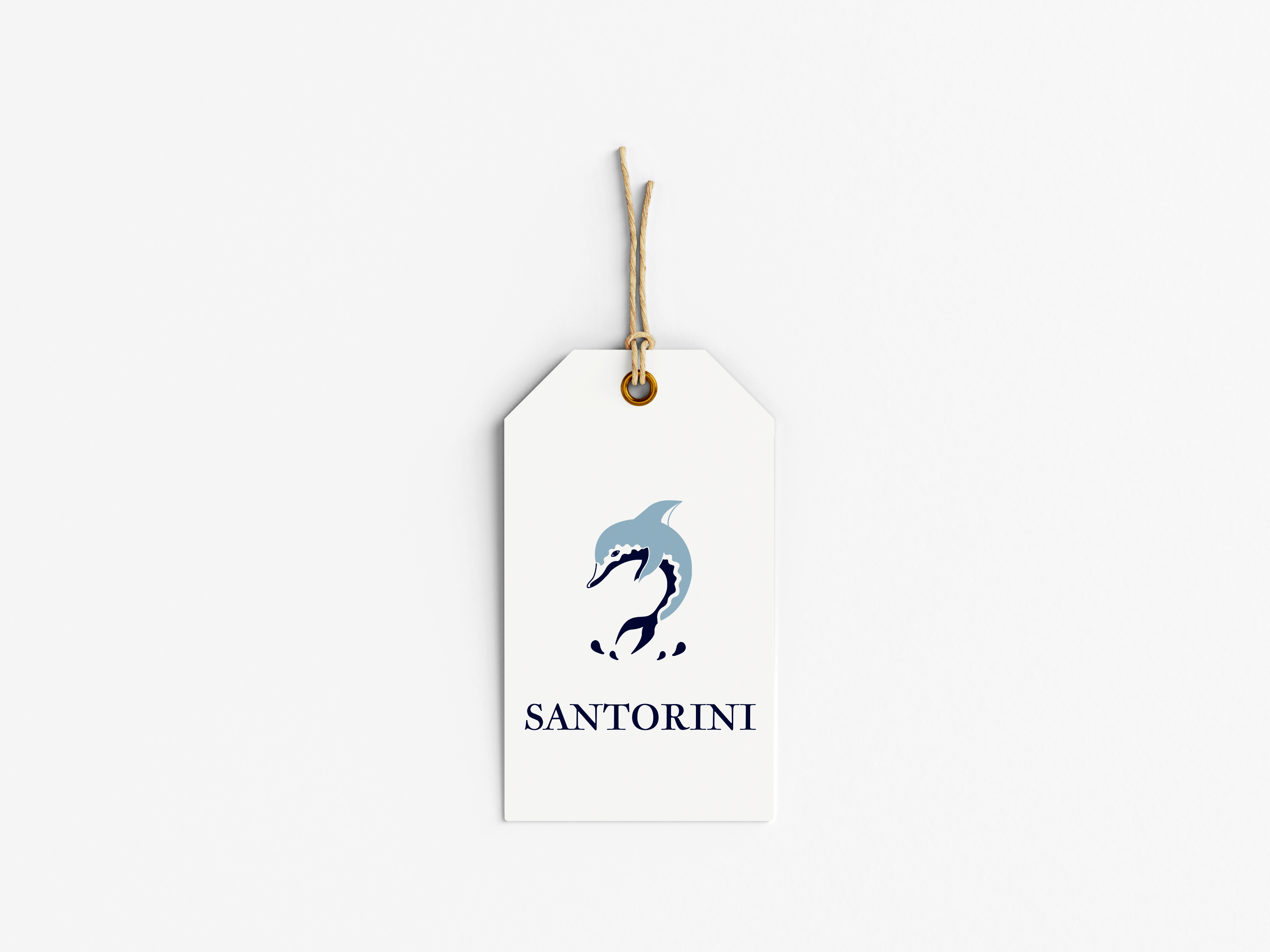 santorini label tag white