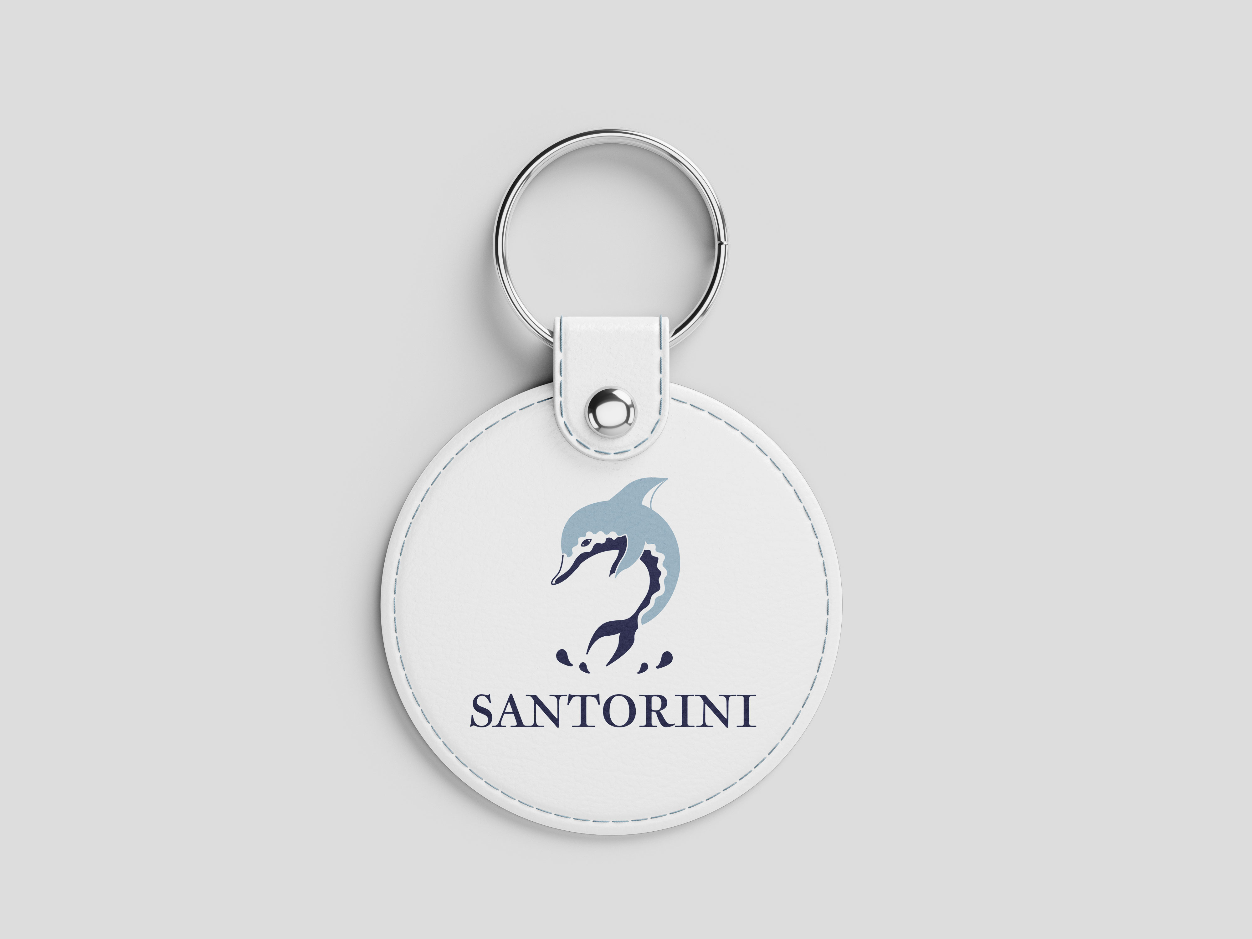 santorini leather keychain mockup